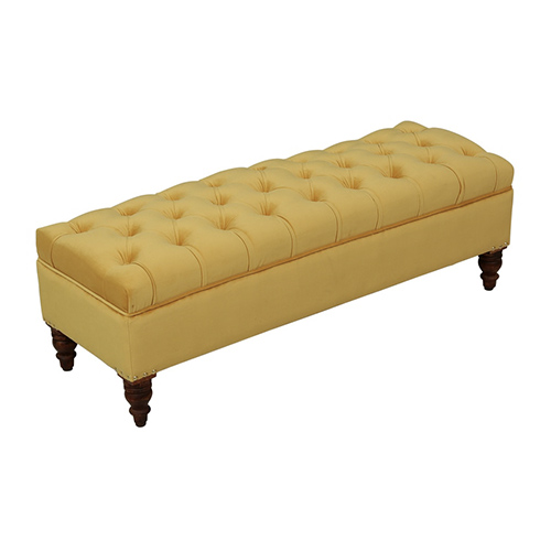 carved leg upholstered bench