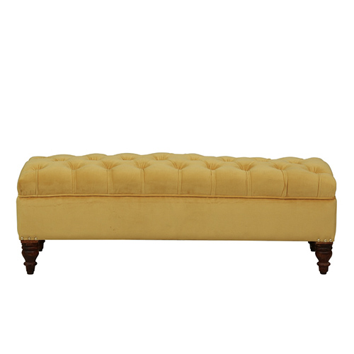 Carved Leg Upholstered Bench view 3