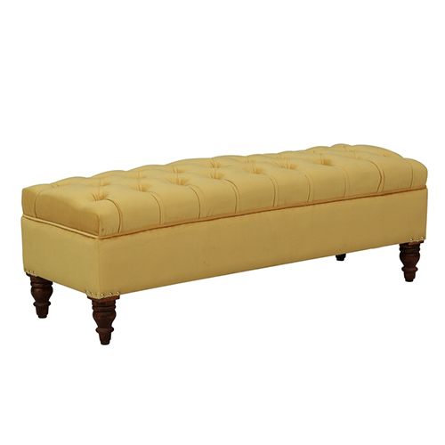 Carved Leg Upholstered Bench view 4