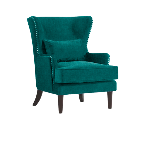 brasstufted lines wingback chair