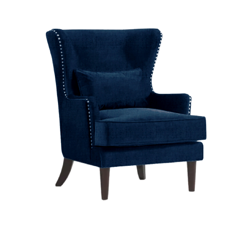 Brasstufted Lines Wingback Chair view 4