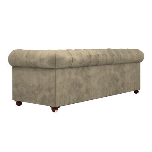 3 Seater Rolled Arm Deep Buttoning Leatherite Sofa Chesterfield view 6