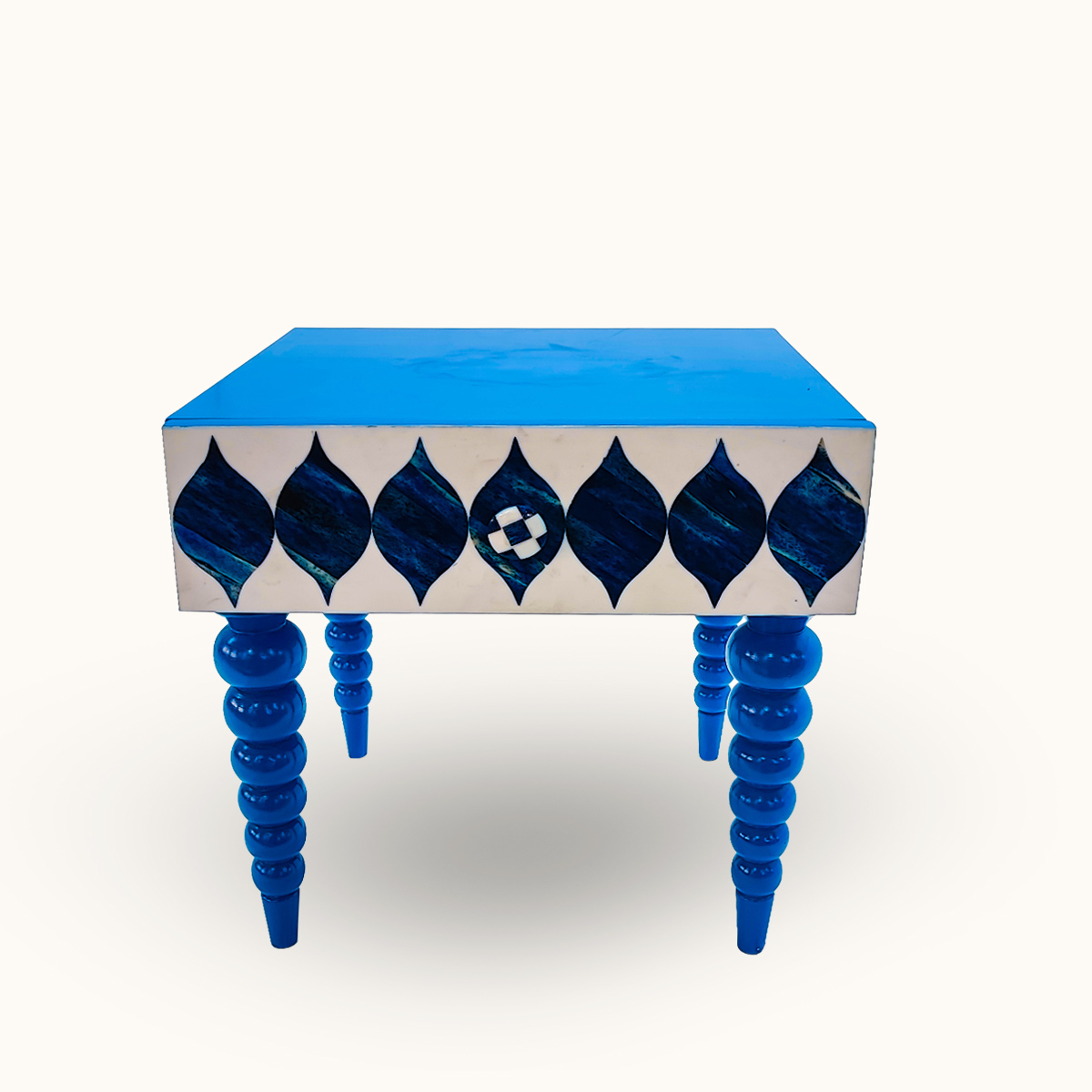 Blue Heron Inlay Bed Side-table view 3