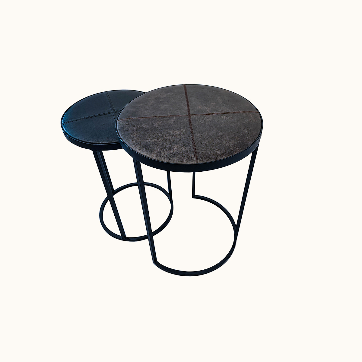 Leather Petals Round Step Side Table view 2