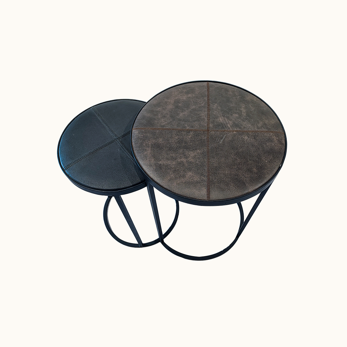 Leather Petals Round Step Side Table view 3