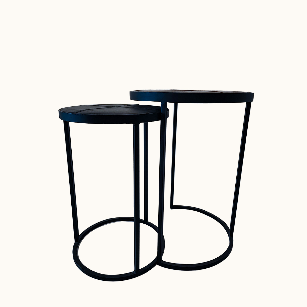 Leather Petals Round Step Side Table view 4