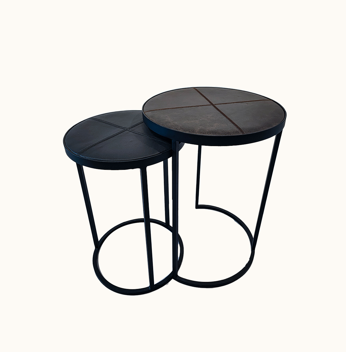 Leather Petals Round Step Side Table view 5