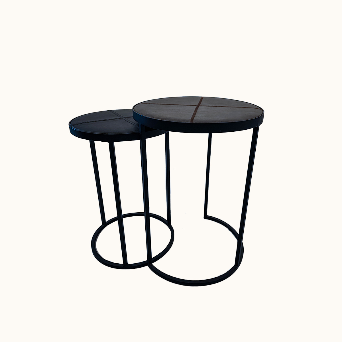Leather Petals Round Step Side Table view 6