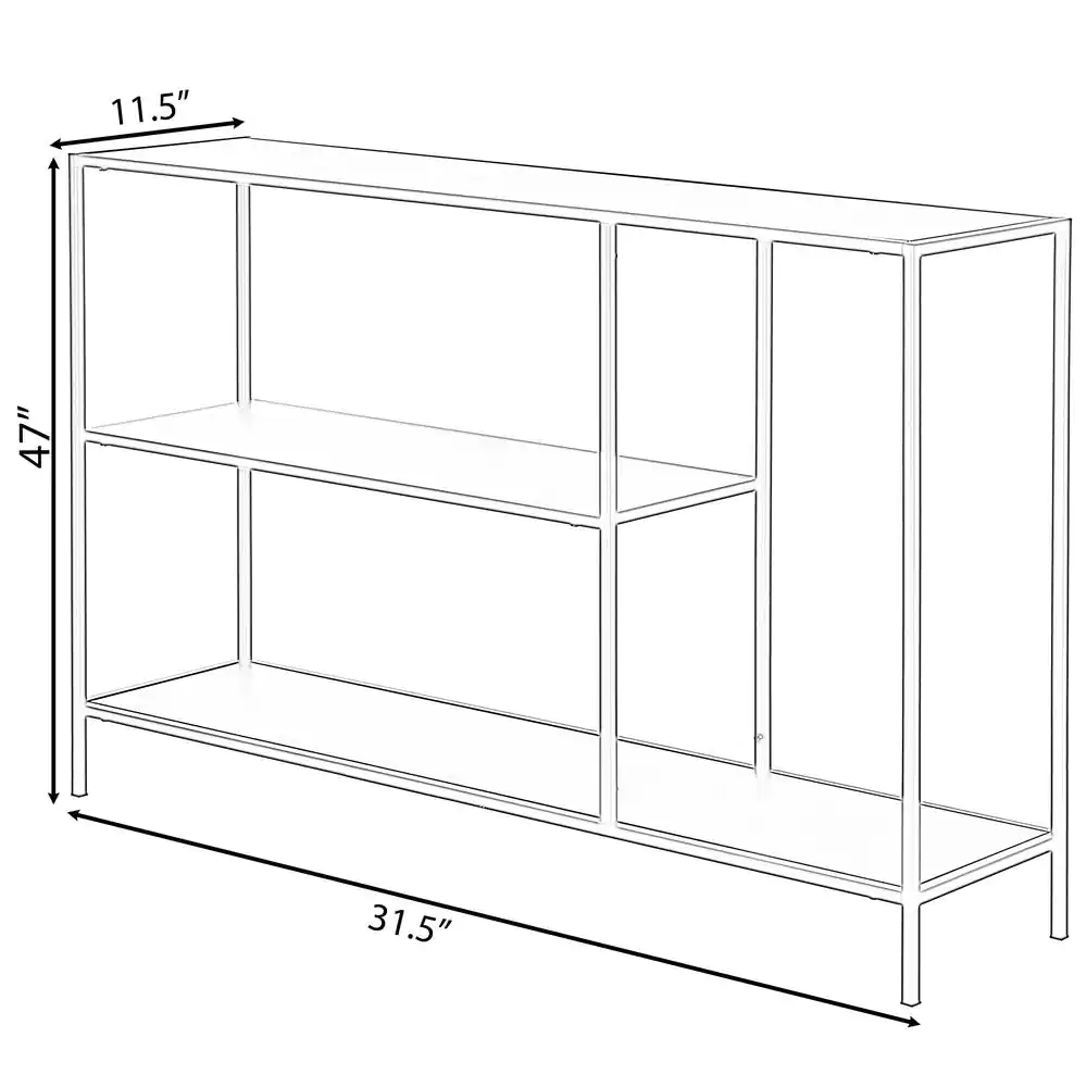Black Modern Display Metal Console Table With Open Shelfs view 4