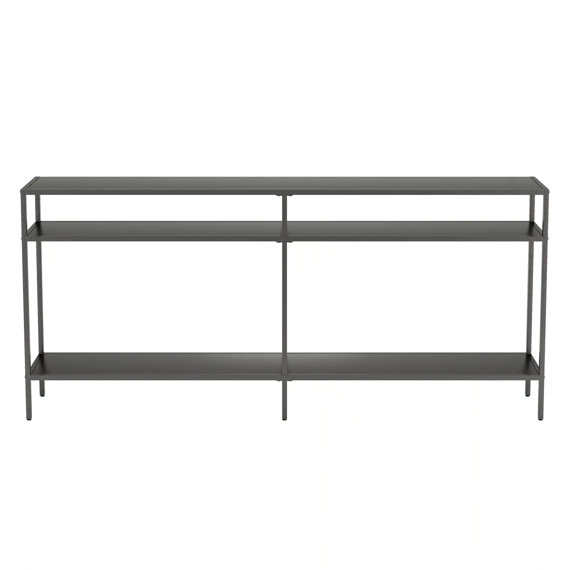 Rectangle Metal Console Table With Metal Shelves view 3