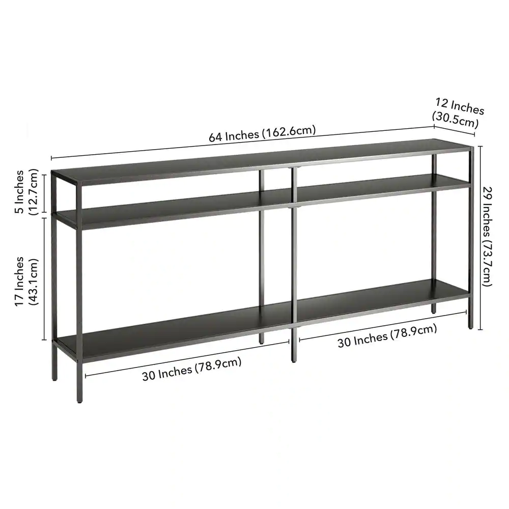 Rectangle Metal Console Table With Metal Shelves view 5