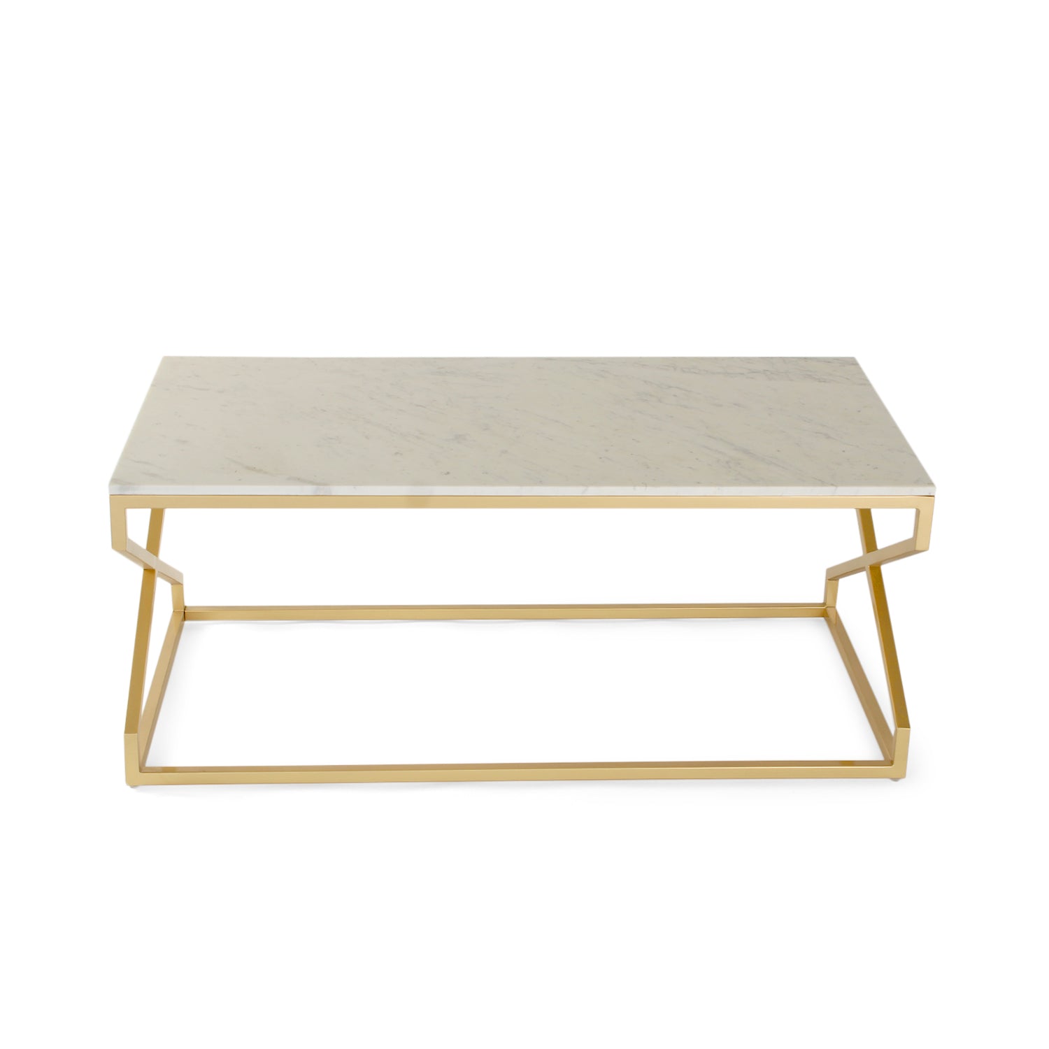 rectangular crossed marble coffee table