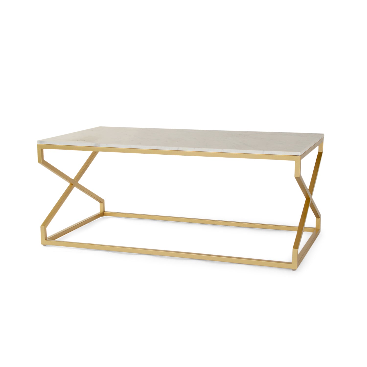 Rectangular Crossed Marble Coffee Table view 2