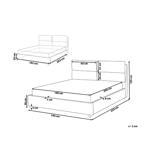 King Size Fully Upholstered Bed Without Storage view 4