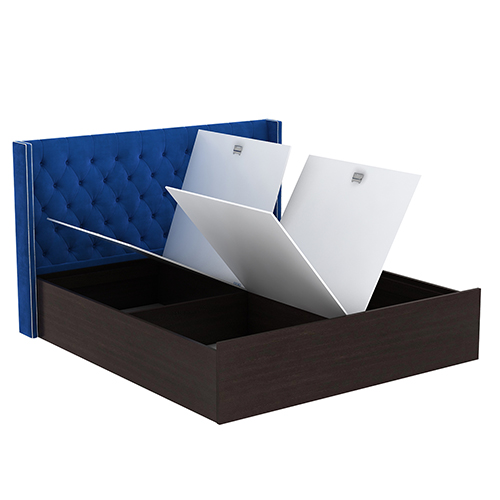 King Solid Wood Hydraulic Bed Frame With Head Board view 3
