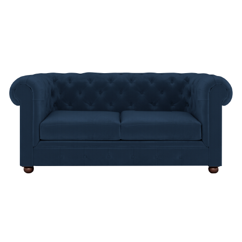 2 seater rolled arm deep buttoning leatherite sofa chesterfield