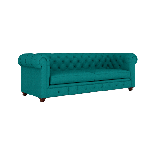 3+2 seater rolled arm deep buttoning leatherette sofa chesterfield