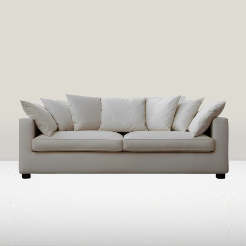 catalina collection three seater sofa set (with pillows) (ivory)