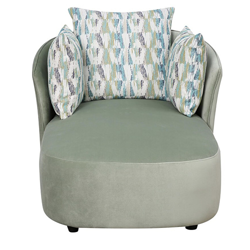 gael velvet chaise lounger in teal green color