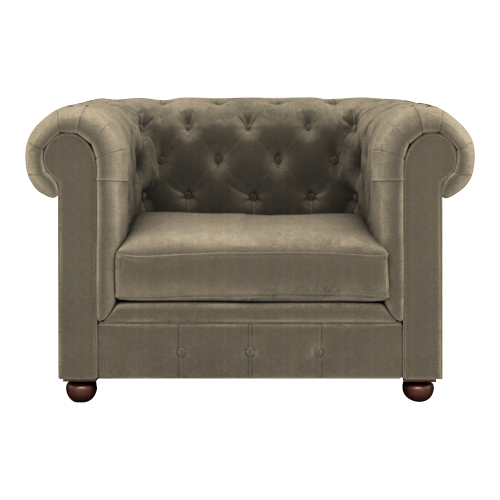 One Seater Rolled Arm Deep Buttoning Leatherette Sofa Chesterfield view 2