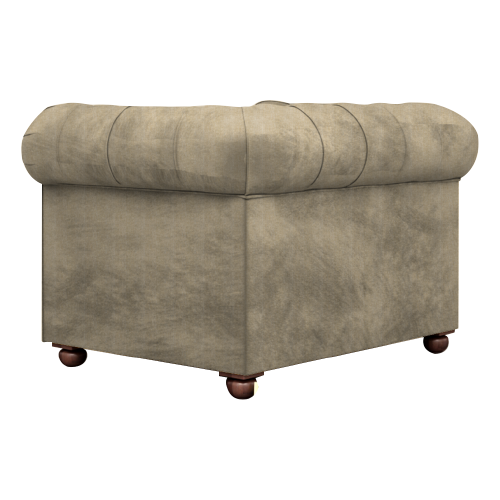 One Seater Rolled Arm Deep Buttoning Leatherette Sofa Chesterfield view 3