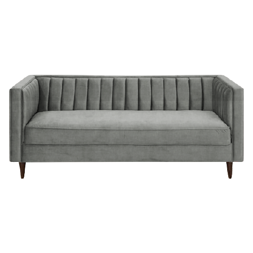 three seater vertical strip extra cushioning leatherette sofa vertical face