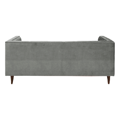 Three Seater Vertical Strip Extra Cushioning Leatherette Sofa Vertical Face view 4